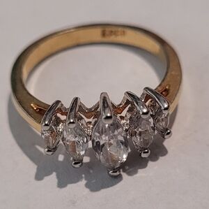 5 Stone Wedding  Ring Gold Plated?